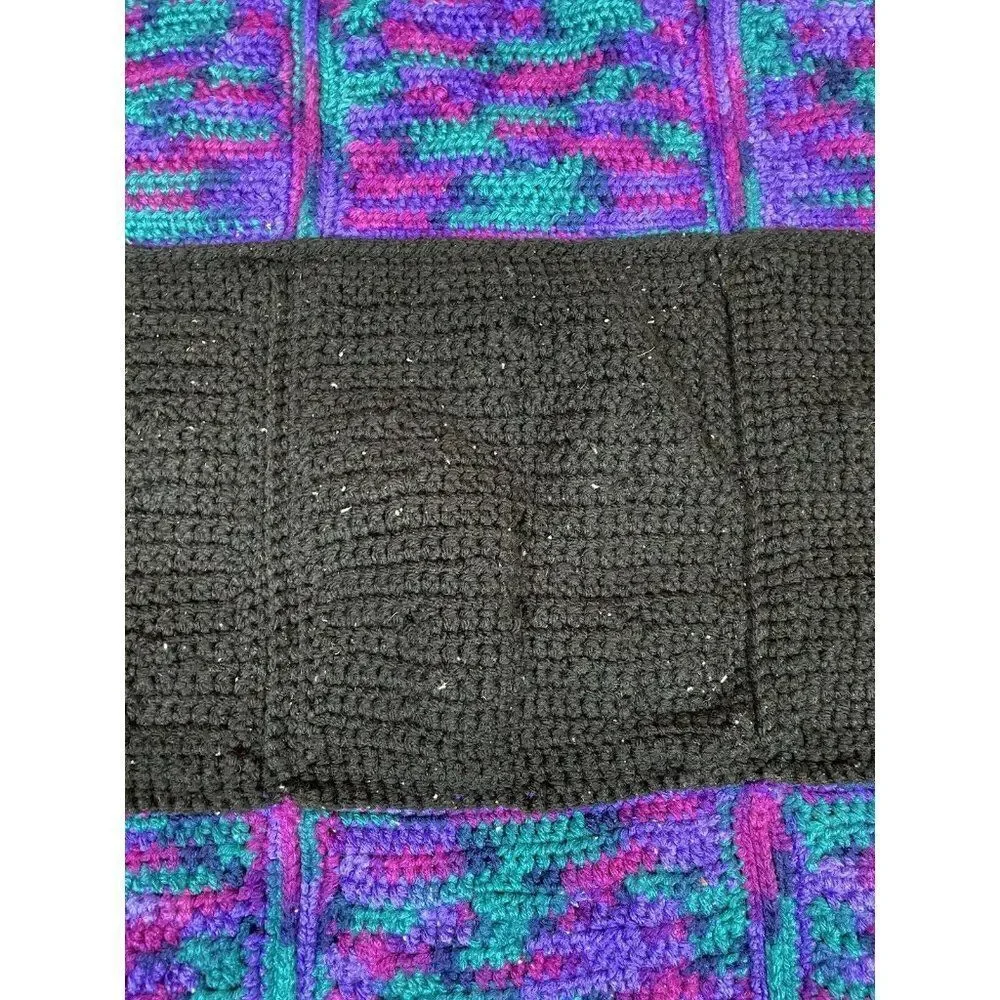 Vtg 90s Nevada Women's Correctional Lap Afghan Blanket 3D Flowers Hearts 45x26